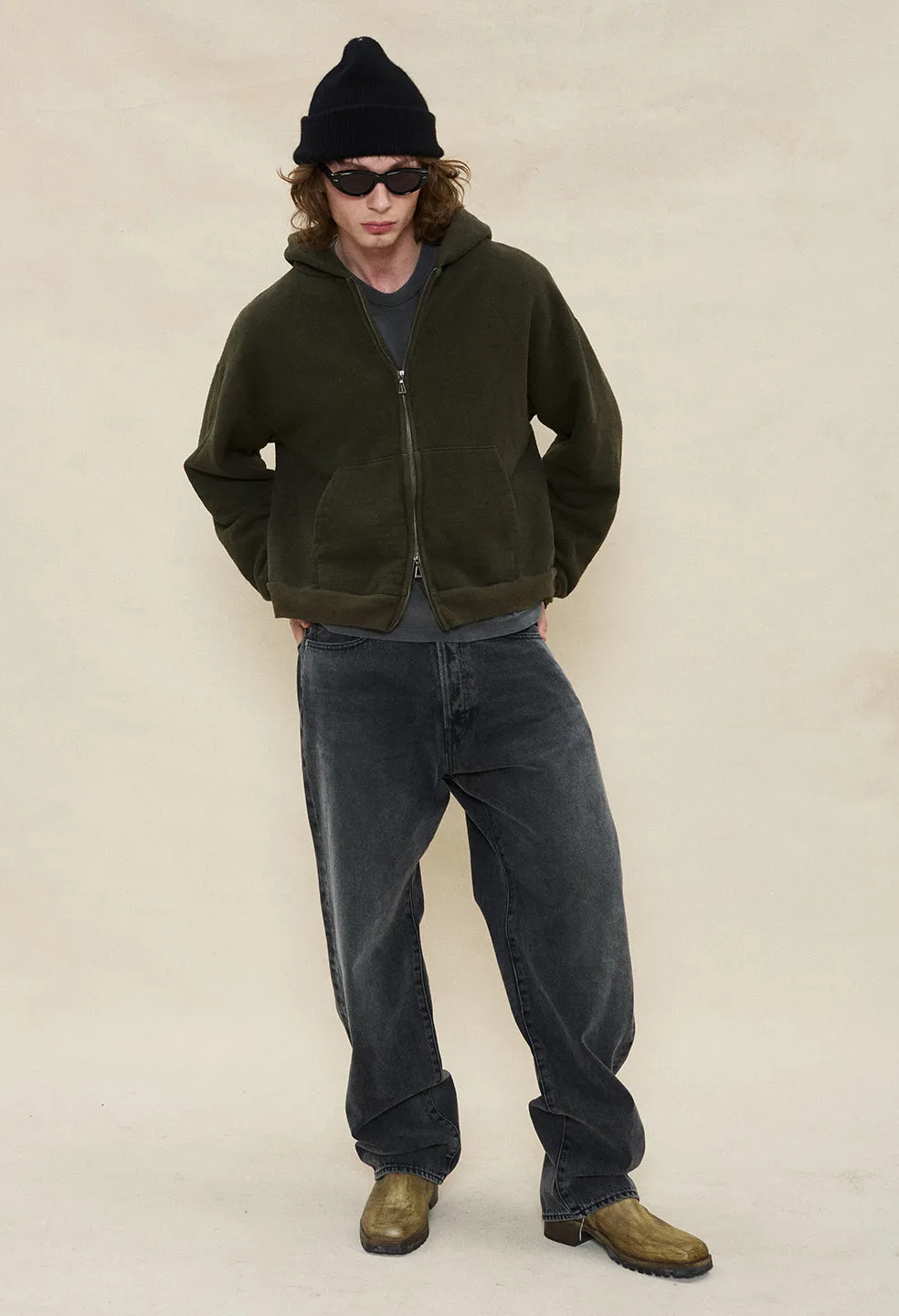 Silk Noil Full Zip / Olive sold by John Elliott product image thumbnail 5