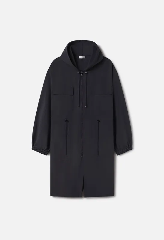Vero Brushed Nylon Hooded Trench / Dark Navy sold by John Elliott