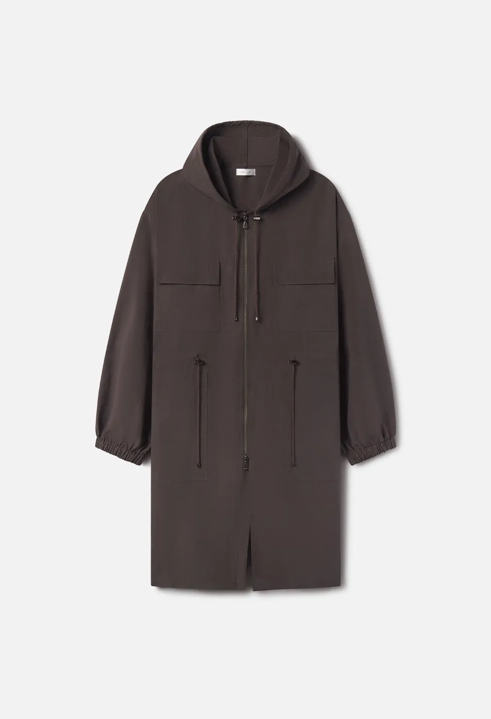 Vero Brushed Nylon Hooded Trench / Charcoal sold by John Elliott