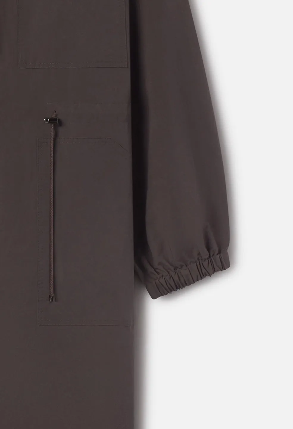 Vero Brushed Nylon Hooded Trench / Charcoal sold by John Elliott product image thumbnail 4