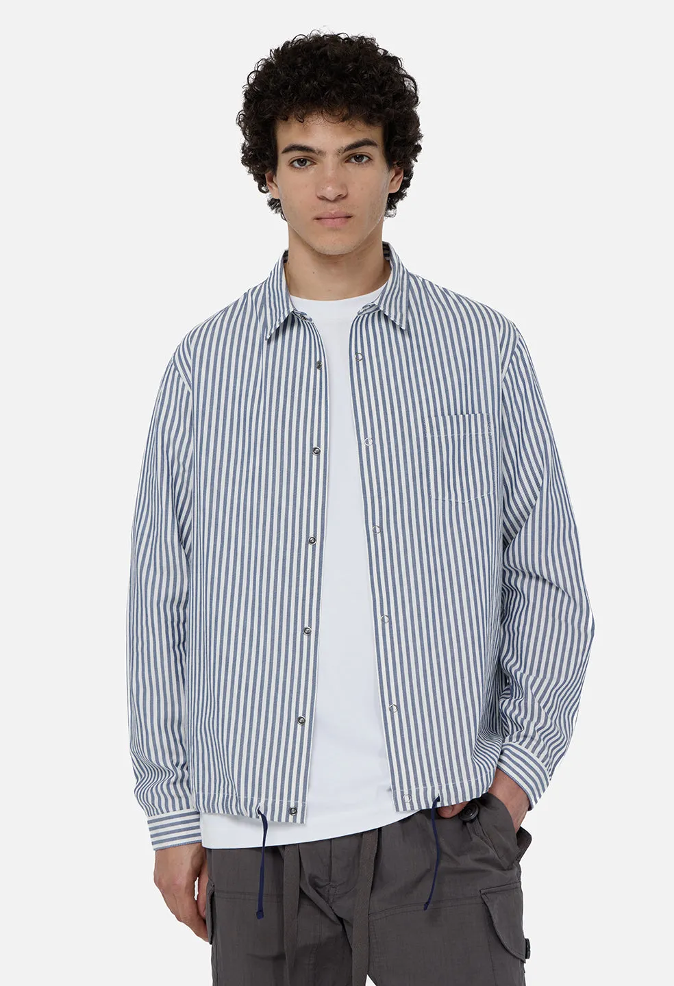 Gallery Snap Shirt / Blue x White Stripe sold by John Elliott product image thumbnail 2