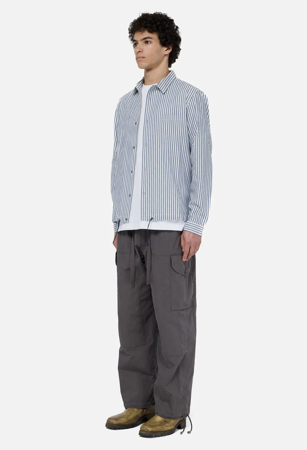 Gallery Snap Shirt / Blue x White Stripe sold by John Elliott product image thumbnail 4