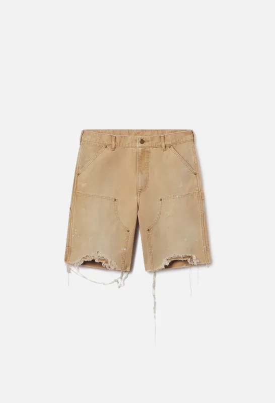 Desert Snow Cut-Off Work Short / Washed Camel made by John Elliott
