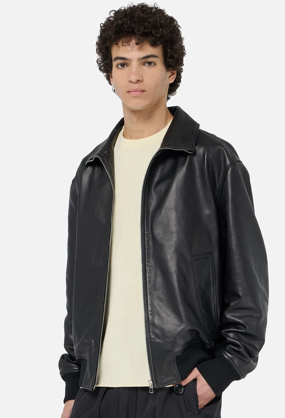 Leather Curson Bomber / Black sold by John Elliott product image thumbnail 2