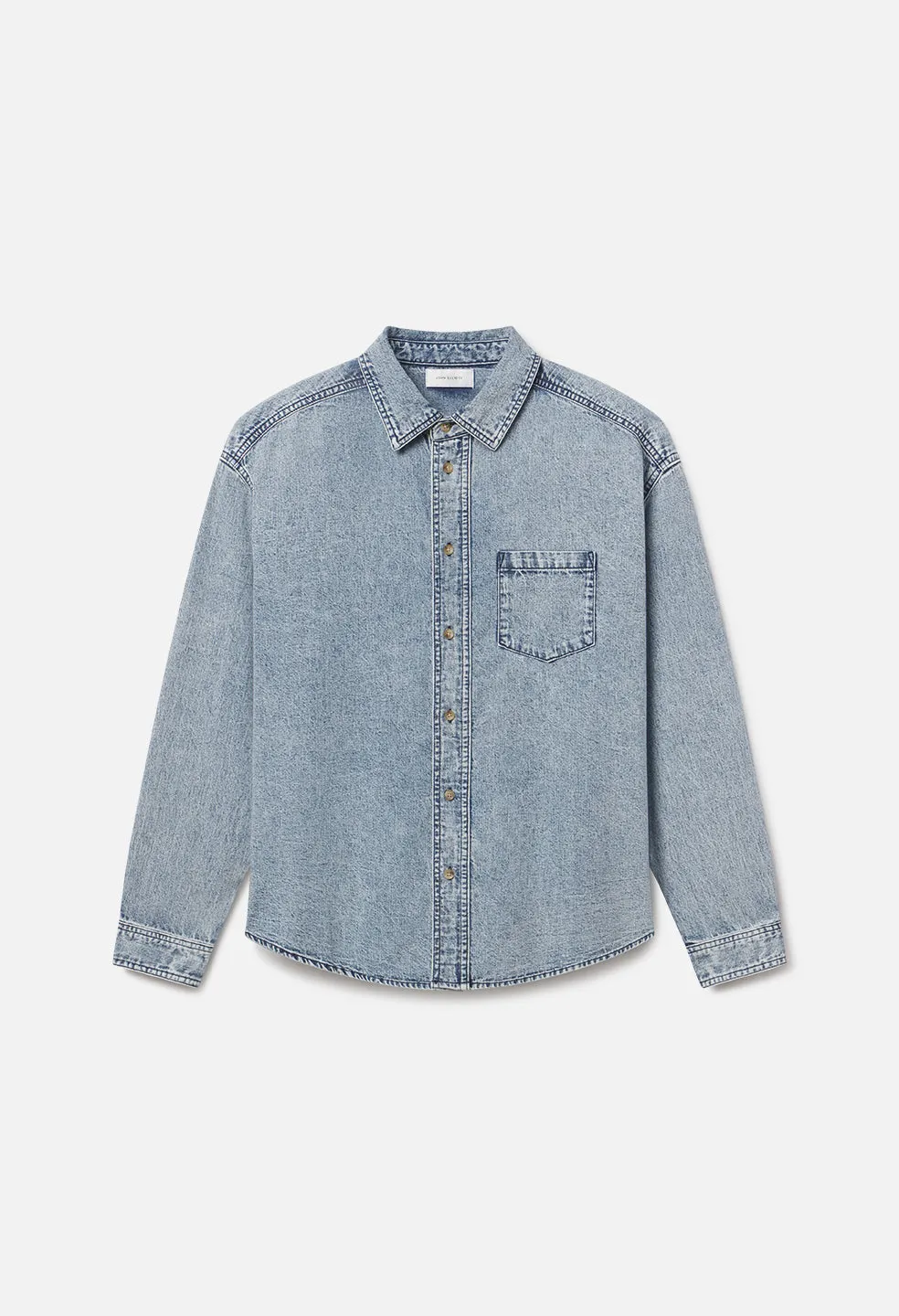 Denim Cloak Button Up / Acid Wash sold by John Elliott