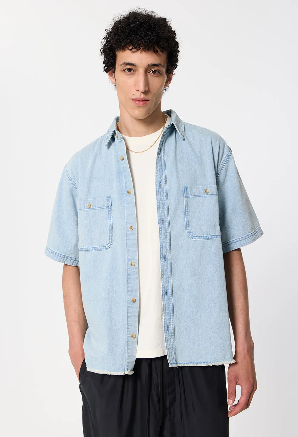Princeton Hemi SS Shirt / Washed Indigo sold by John Elliott product image thumbnail 2