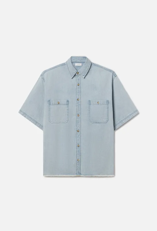 Princeton Hemi SS Shirt / Washed Indigo made by John Elliott
