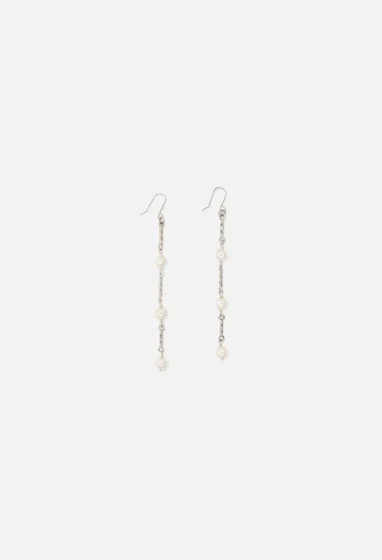 John Elliott X M.A.R.S Twist Link Pearl Earrings / Silver made by John Elliott