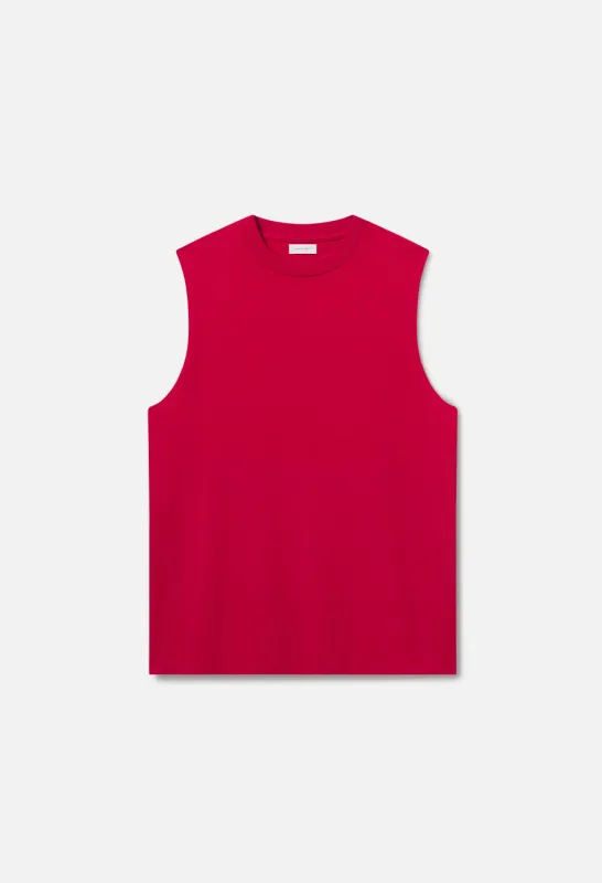 Air Spun Campus Cut-Off Tee / Rio Red made by John Elliott