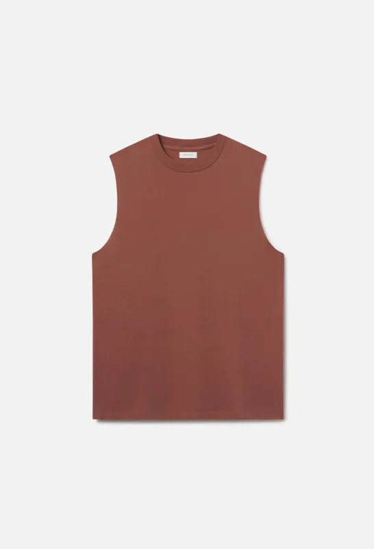 Air Spun Campus Cut-Off Tee / Rust made by John Elliott