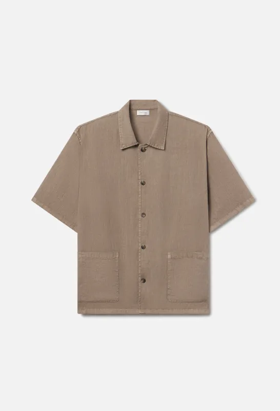 Nigril Linen Smoking Shirt / Washed Drift made by John Elliott