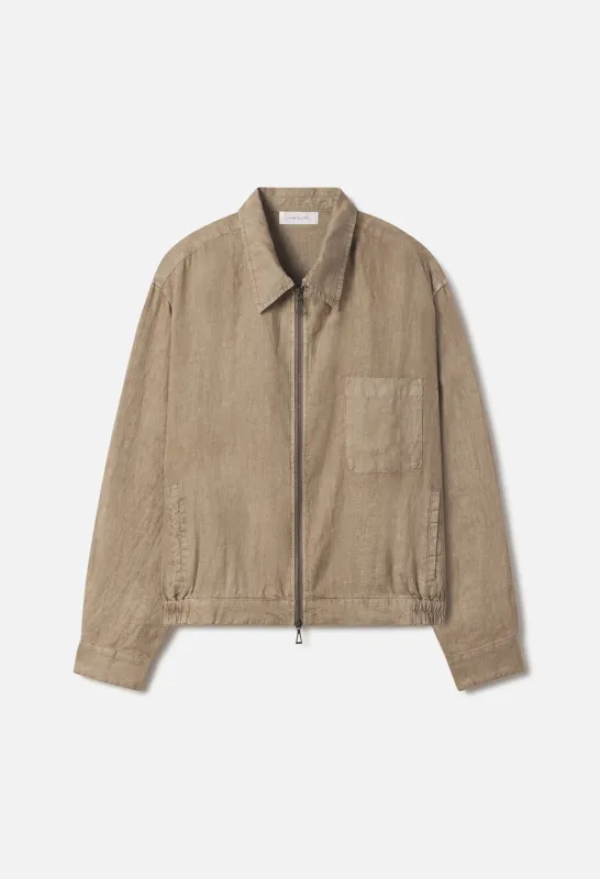Nigril Linen Zip Jacket / Washed Drift made by John Elliott