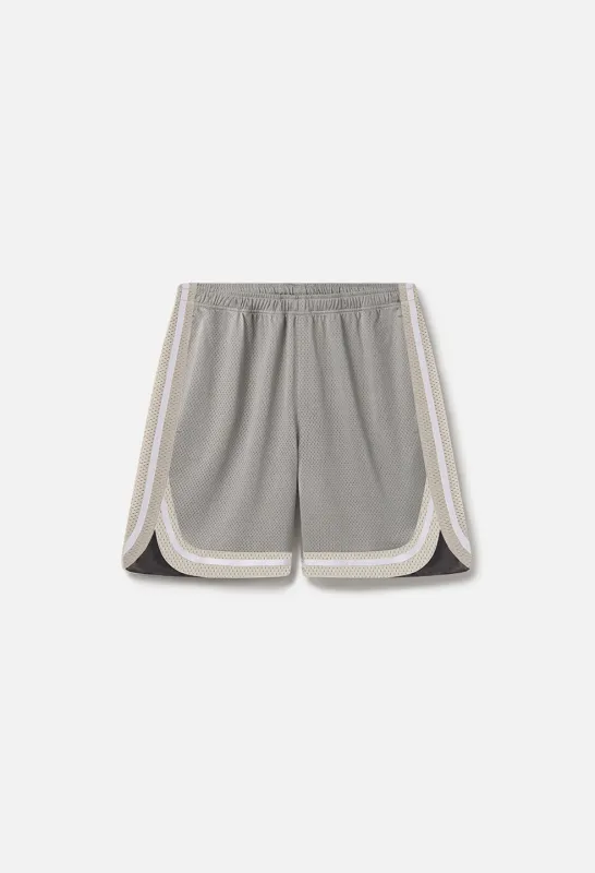 Shaolin Oversized Court Shorts / Grey x Tan made by John Elliott