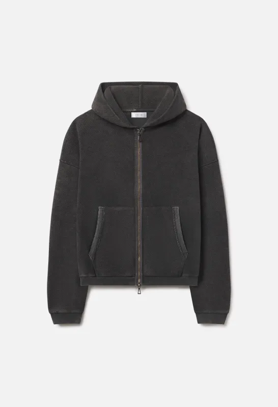 Reverse Terry Frances Full-Zip / Washed Black made by John Elliott