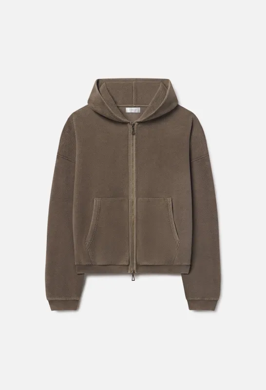 Reverse Terry Frances Full-Zip / Washed Oak made by John Elliott