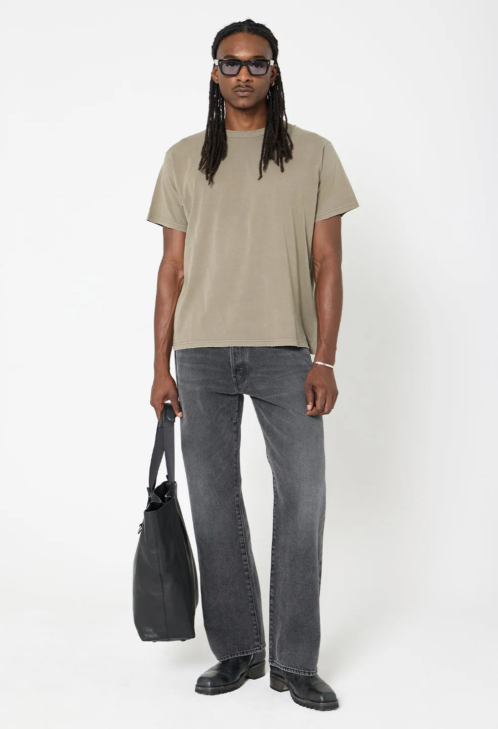 Folsom Cropped Tee / Washed Army sold by John Elliott product image thumbnail 3