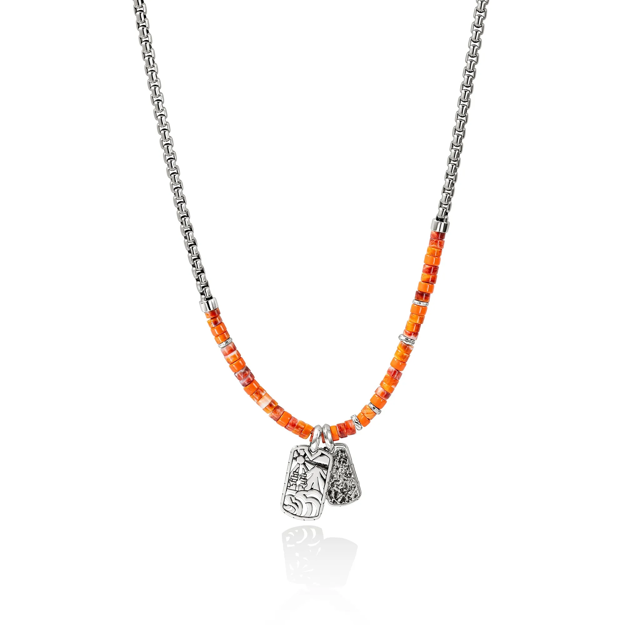 Heishi Tag Necklace, Sterling Silver, Spiny Oyster Shells|NMS989611OROYS sold by John Hardy