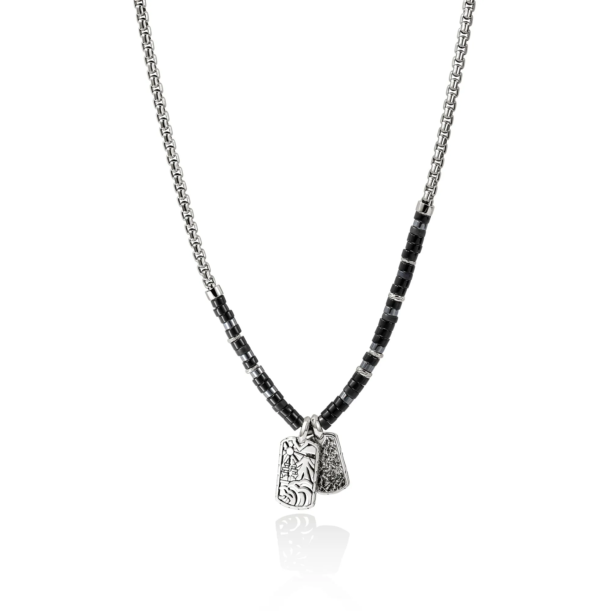 Heishi Tag Necklace, Sterling Silver, Hardstones|NMS989611BONHE sold by John Hardy