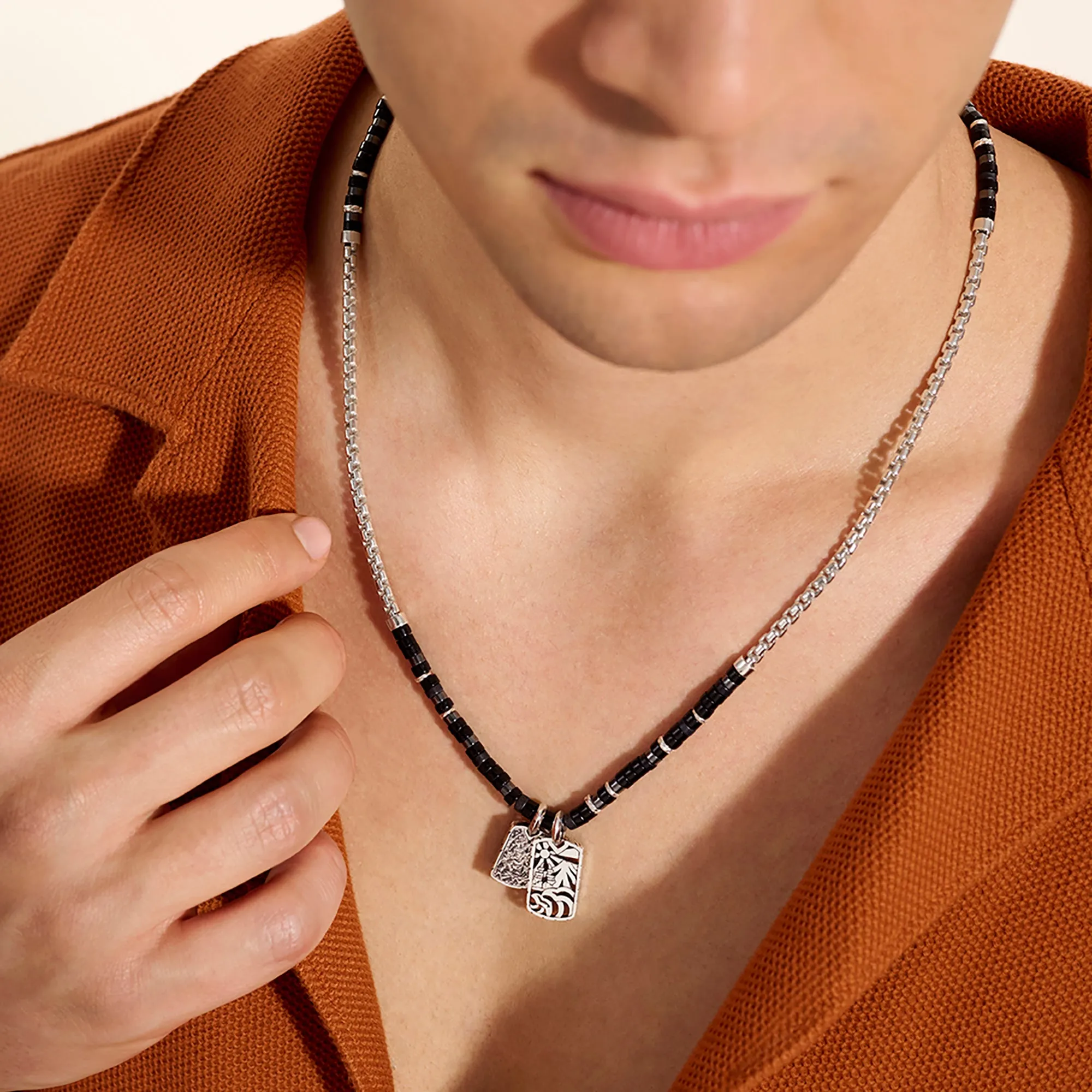 Heishi Tag Necklace, Sterling Silver, Hardstones|NMS989611BONHE sold by John Hardy product image thumbnail 5