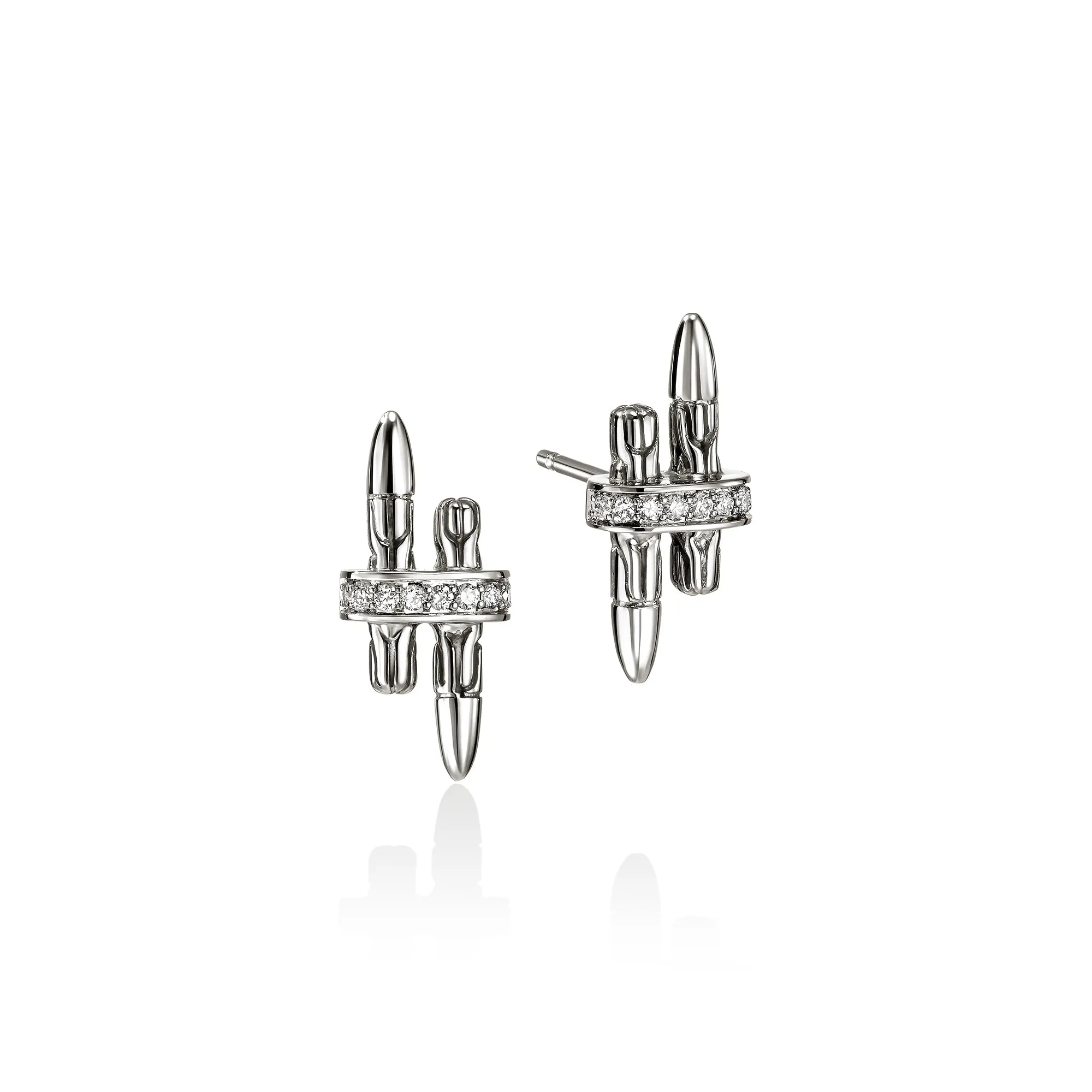 Spear Stud Earrings, Sterling Silver, Diamonds|EBP989562DI sold by John Hardy