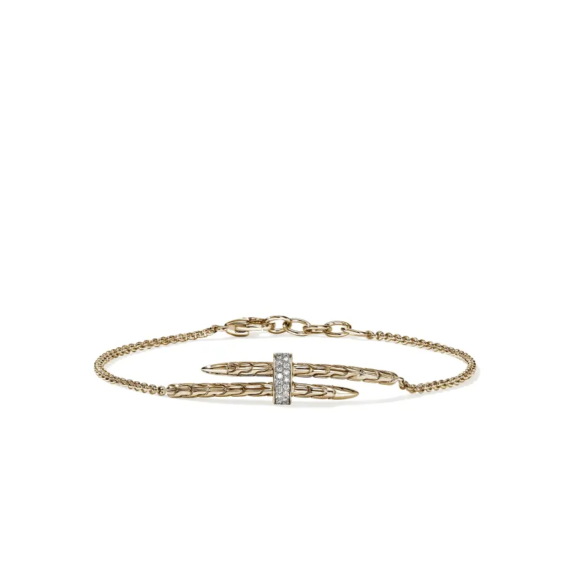 Spear Station Bracelet, Gold, Diamonds|BUGGX989572DI sold by John Hardy