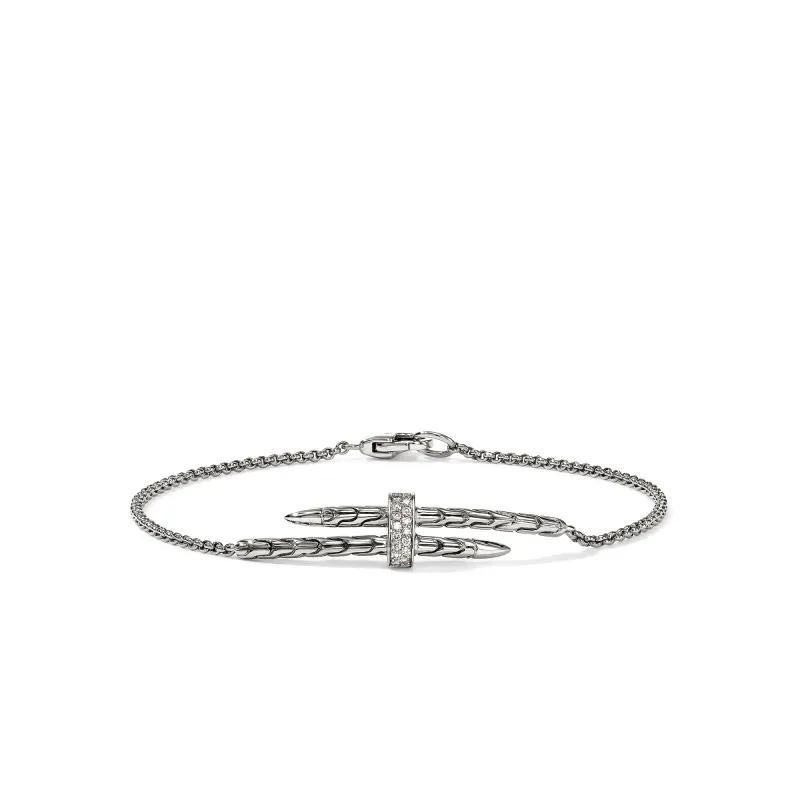 Spear Station Bracelet, Sterling Silver, Diamonds|BUP989572DI sold by John Hardy