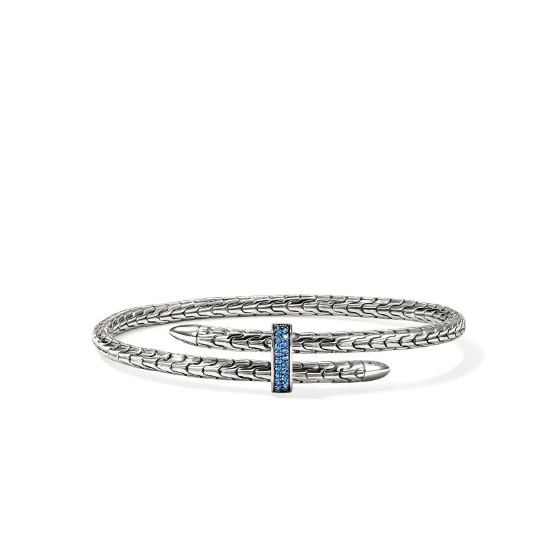 Spear Flex Cuff, Sterling Silver, Blue Sapphire, 4MM|CBS987874BSP sold by John Hardy