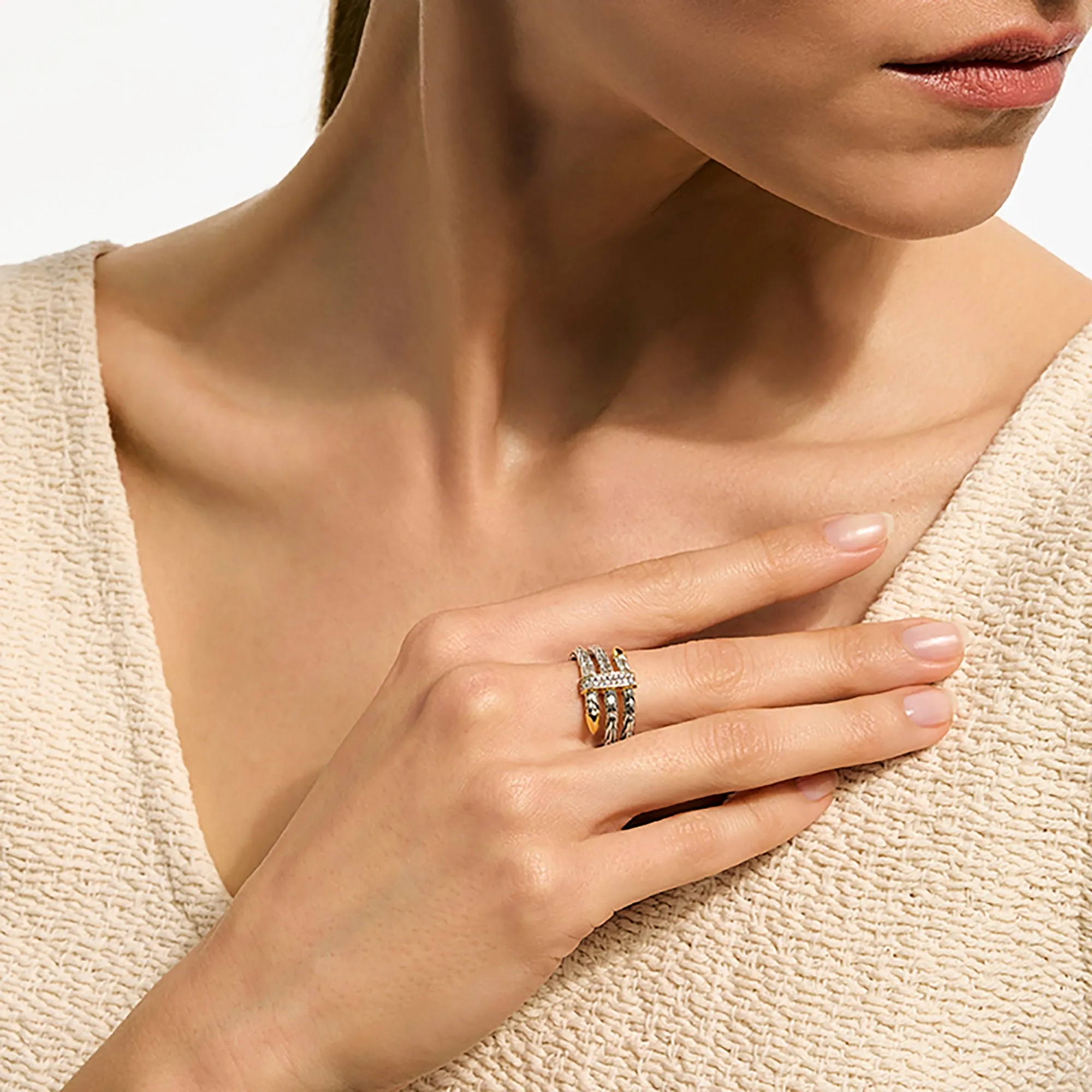 Spear Triple Tier Ring, Gold, Sterling Silver, Diamonds|RZZP986812DI sold by John Hardy product image thumbnail 5