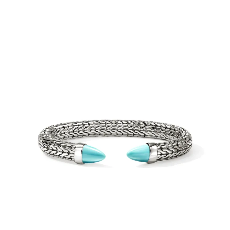 Spear 50 Flex Cuff, Sterling Silver, Turquoise|CBS987961TQ sold by John Hardy