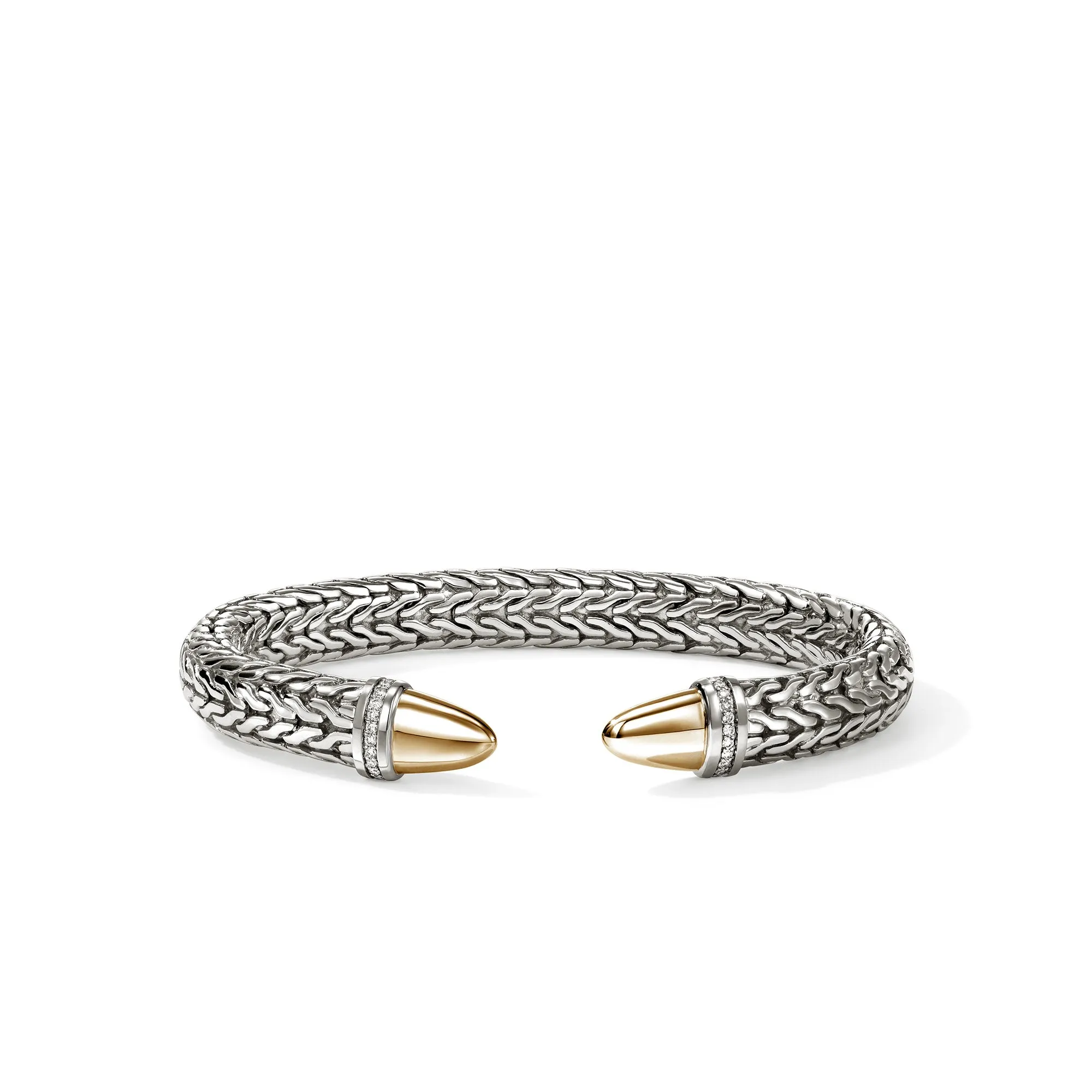 Spear 50 Flex Cuff, Gold, Sterling Silver, Diamonds|CZZP9889822DI sold by John Hardy
