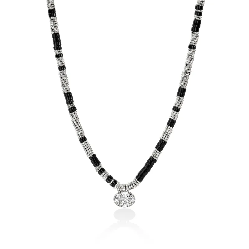 JH Lovestruck™ Heishi Pendant Necklace, Sterling Silver, Hardstones, Diamond, 3.0TCW|NBP4303831BONLGD sold by John Hardy