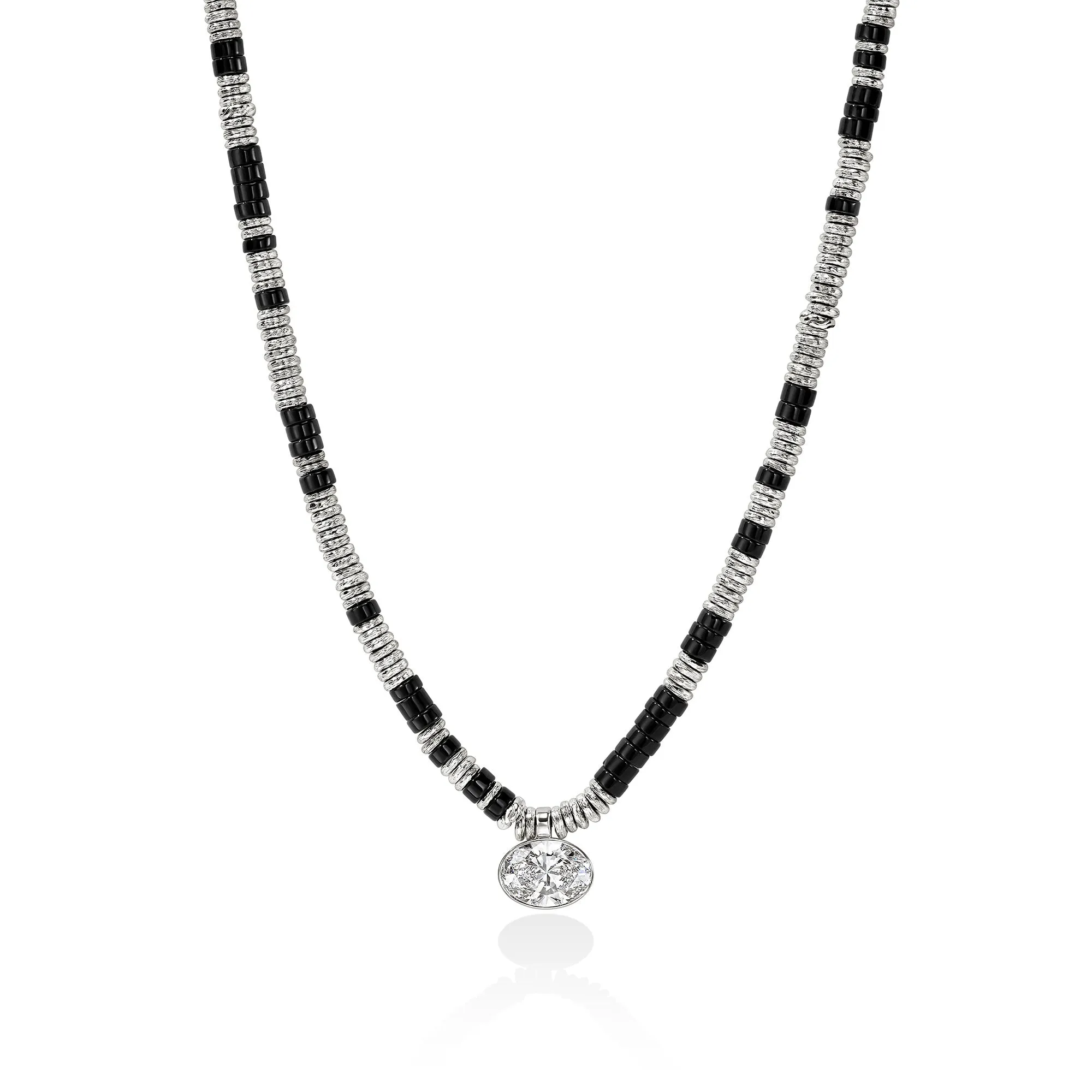 JH Lovestruck™ Heishi Pendant Necklace, Sterling Silver, Hardstones, Diamond, 3.0TCW|NBP4303831BONLGD sold by John Hardy