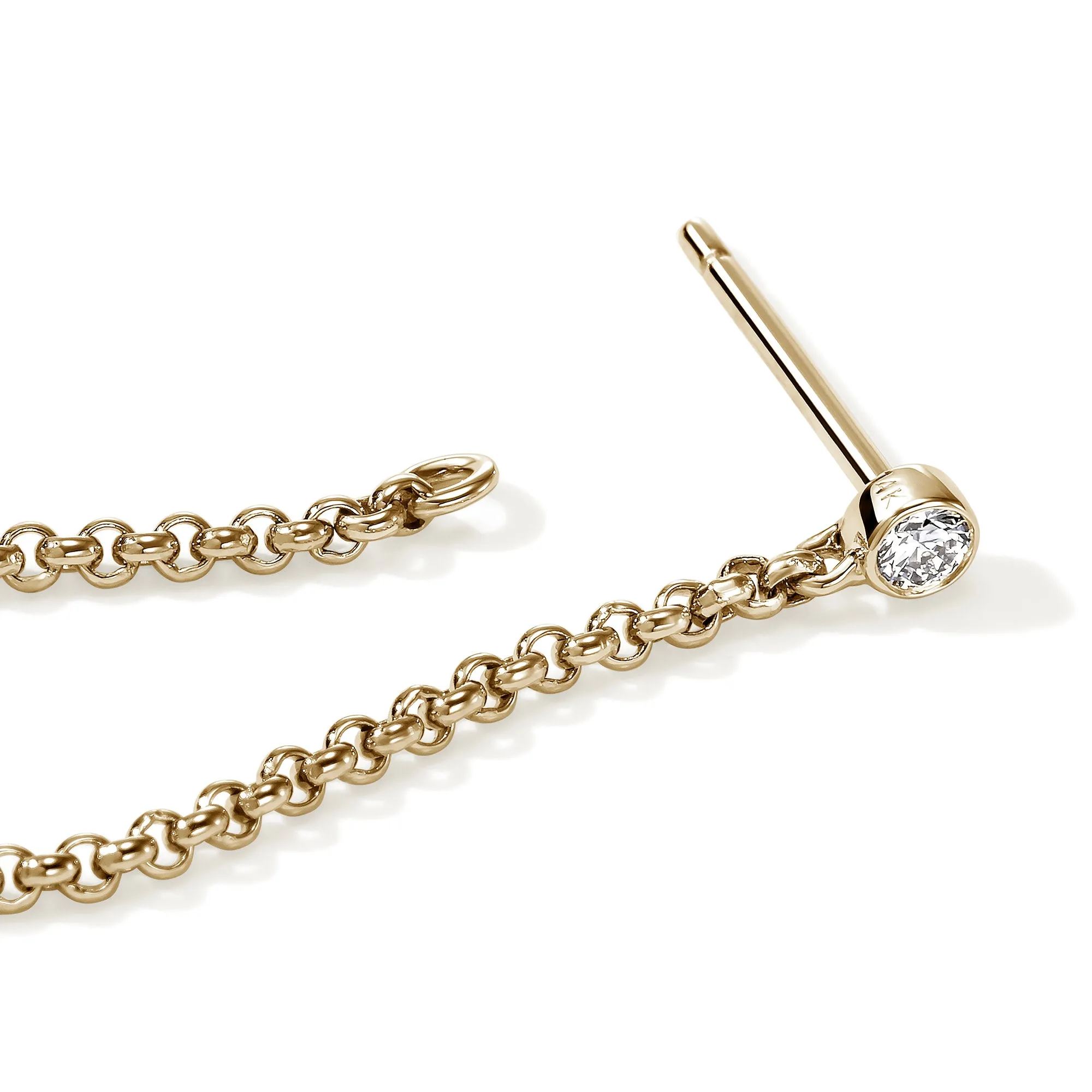 JH Lovestruck™ Drop Chain Earring, Gold, Diamond, .03TCW, Single|EGGX43009LGD sold by John Hardy product image thumbnail 2