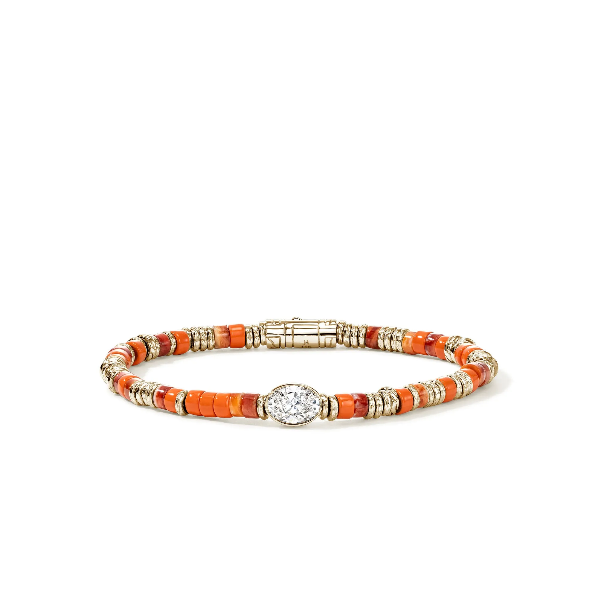JH Lovestruck™ Heishi Bracelet, Gold, Sterling Silver, Hardstones, Enamel, Diamond, 1.0TCW|BUZZP430363OROYSLGD sold by John Hardy