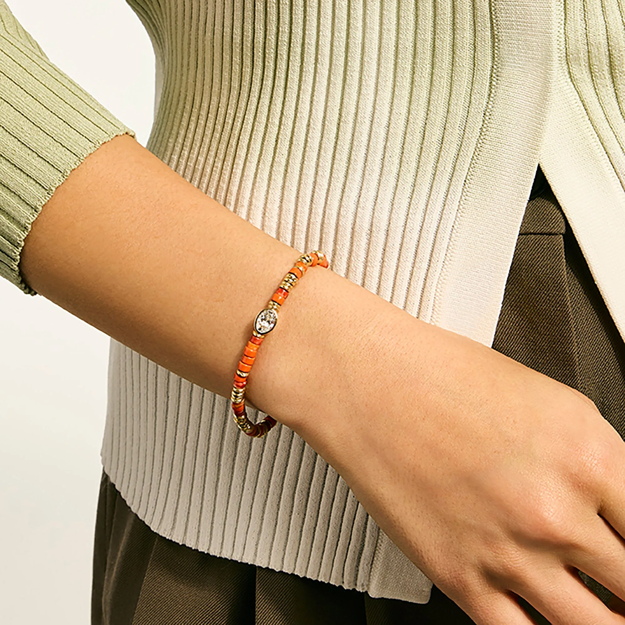 JH Lovestruck™ Heishi Bracelet, Gold, Sterling Silver, Hardstones, Enamel, Diamond, 1.0TCW|BUZZP430363OROYSLGD sold by John Hardy product image thumbnail 5