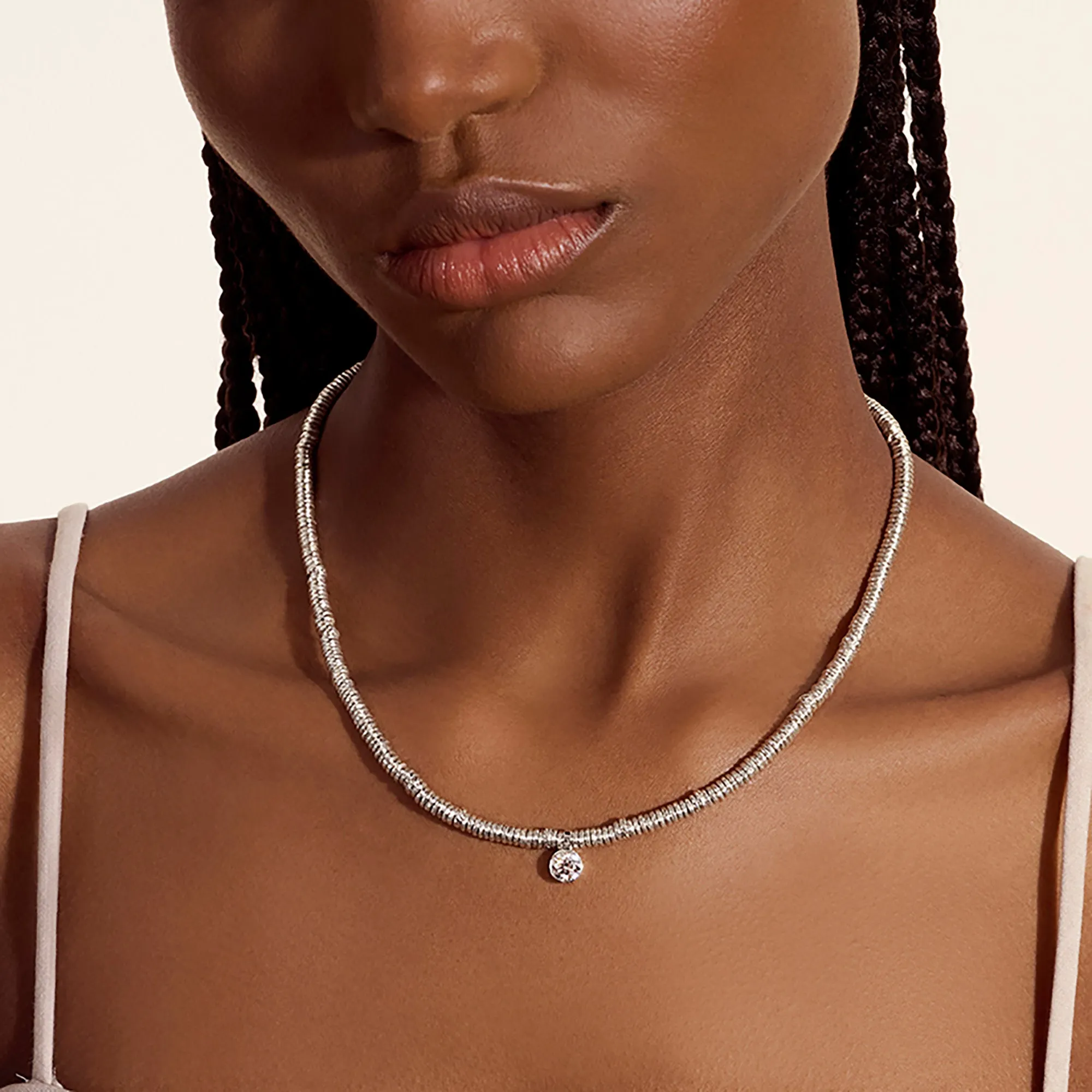 JH Lovestruck™ Heishi Pendant Necklace, Sterling Silver, Diamond, 1.0TCW|NBP43002LGD sold by John Hardy product image thumbnail 4