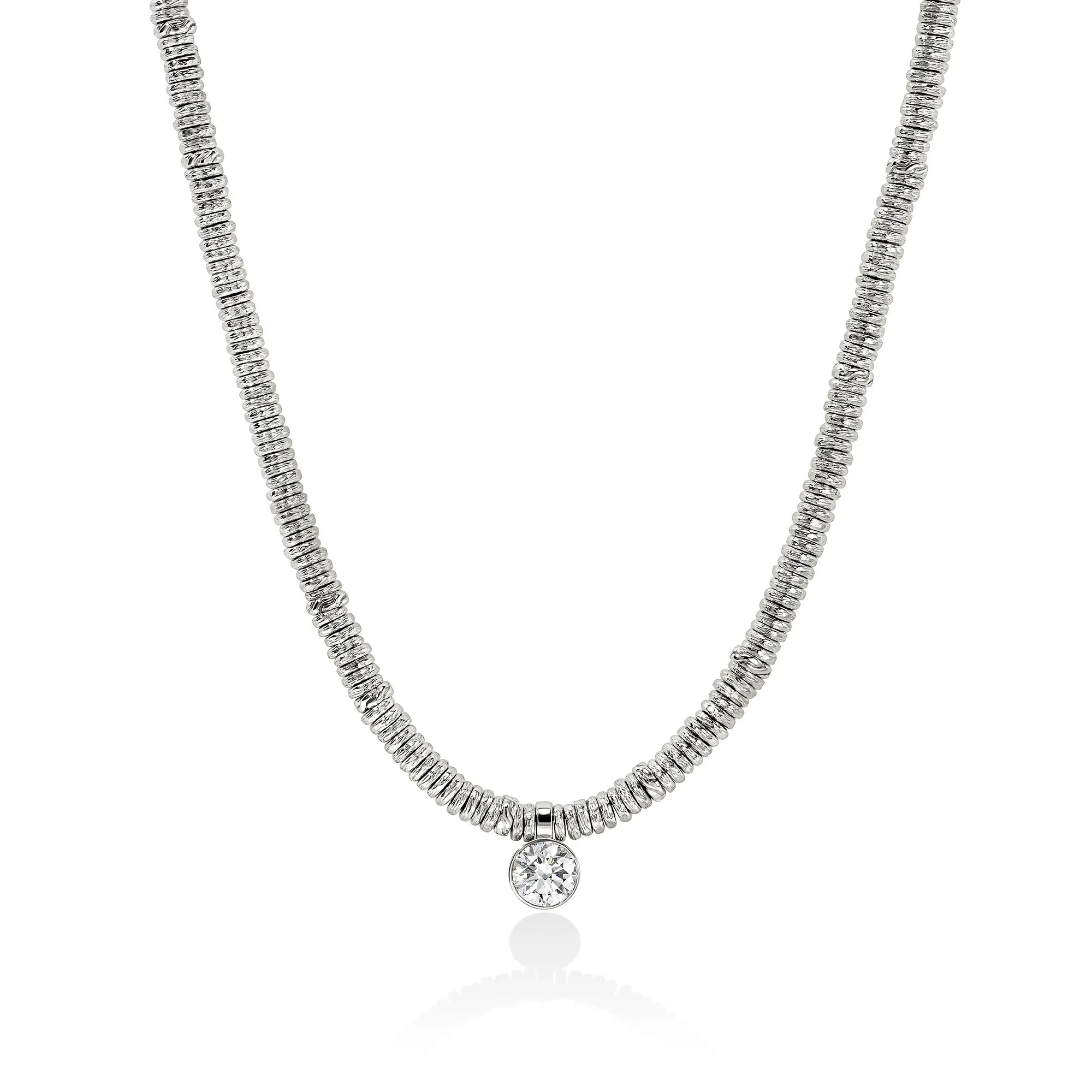 JH Lovestruck™ Heishi Pendant Necklace, Sterling Silver, Diamond, 1.0TCW|NBP43002LGD sold by John Hardy