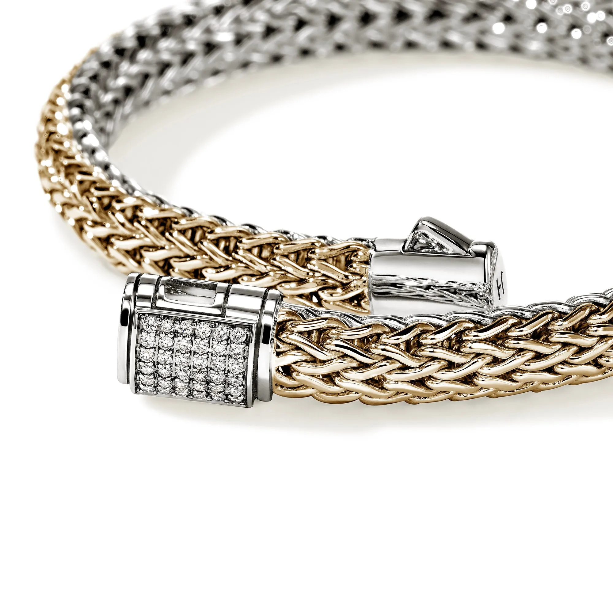 Icon Bracelet, Reversible, Gold, Sterling Silver, Diamonds, 6.5MM|BUZZP9909042RVDI sold by John Hardy product image thumbnail 2