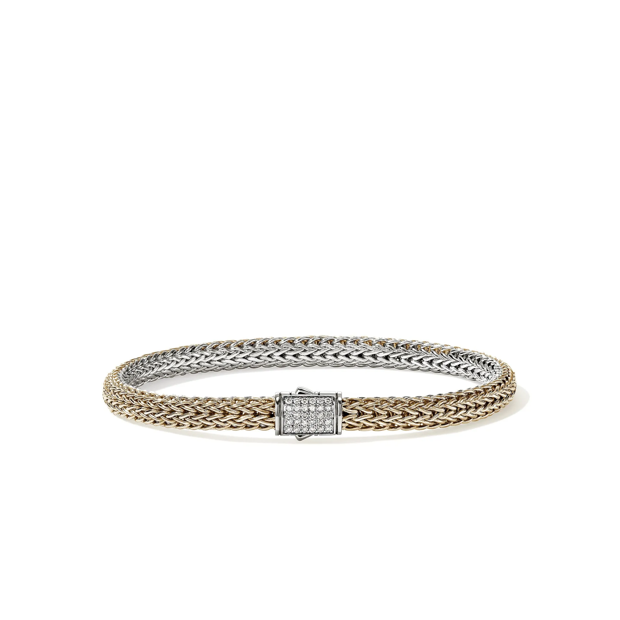 Icon Bracelet, Reversible, Gold, Sterling Silver, Diamonds, 5MM|BUZZP9900962RVDI sold by John Hardy