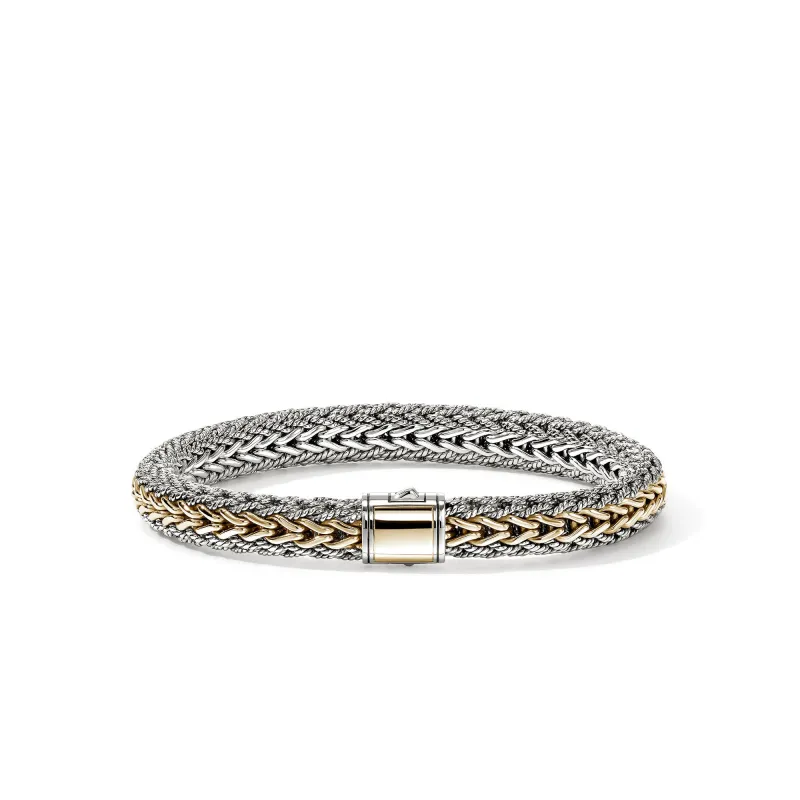 Icon Bracelet, Reversible, Gold, Sterling Silver, 7.5MM|BUZZ990401RV sold by John Hardy