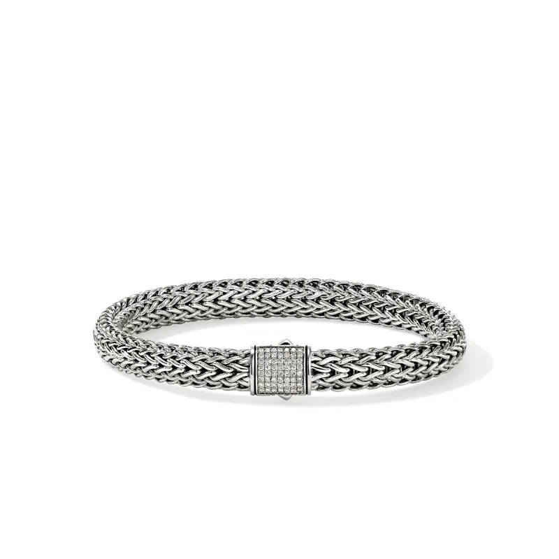 Icon Bracelet, Sterling Silver, Diamonds, 7.5MM|BUP9904002DI sold by John Hardy