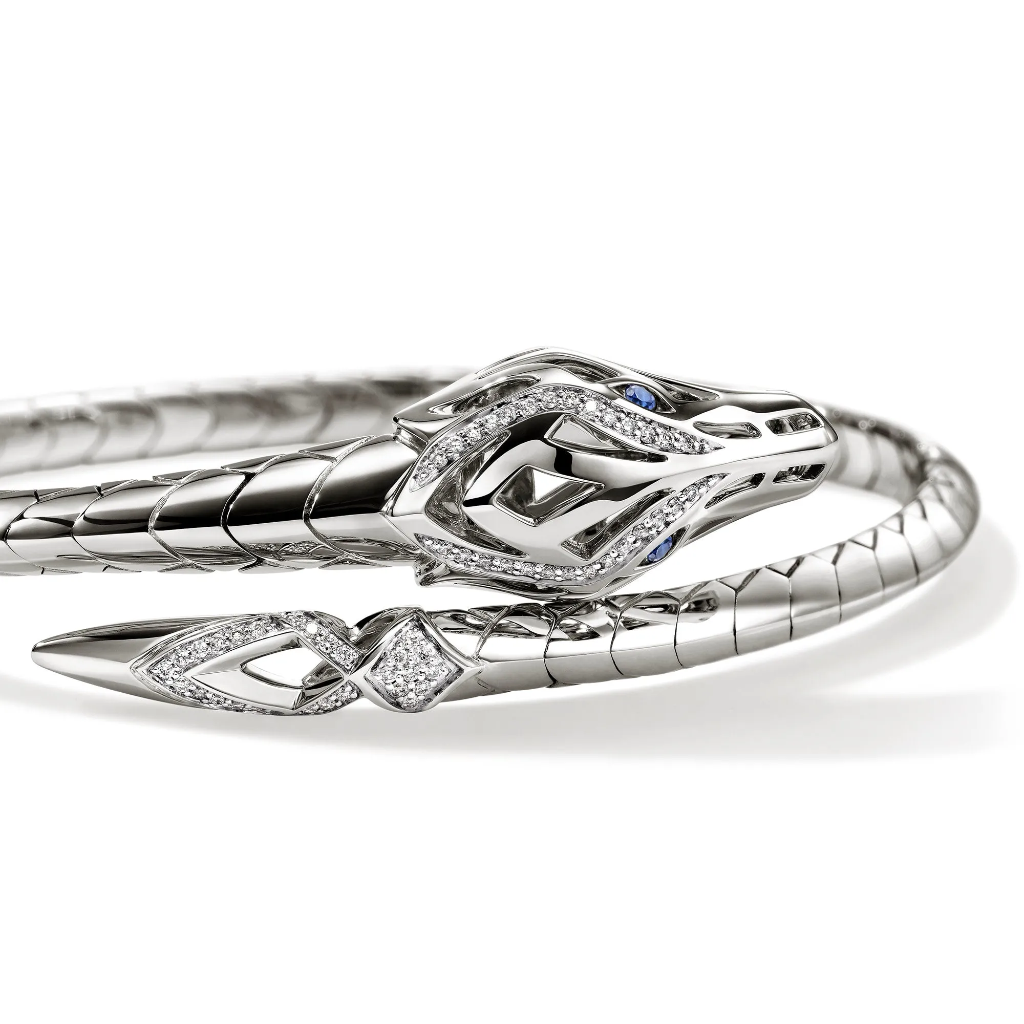 Naga Flex Cuff, Sterling Silver, Diamonds, Blue Sapphires|CBP603682BSPDI sold by John Hardy product image thumbnail 2