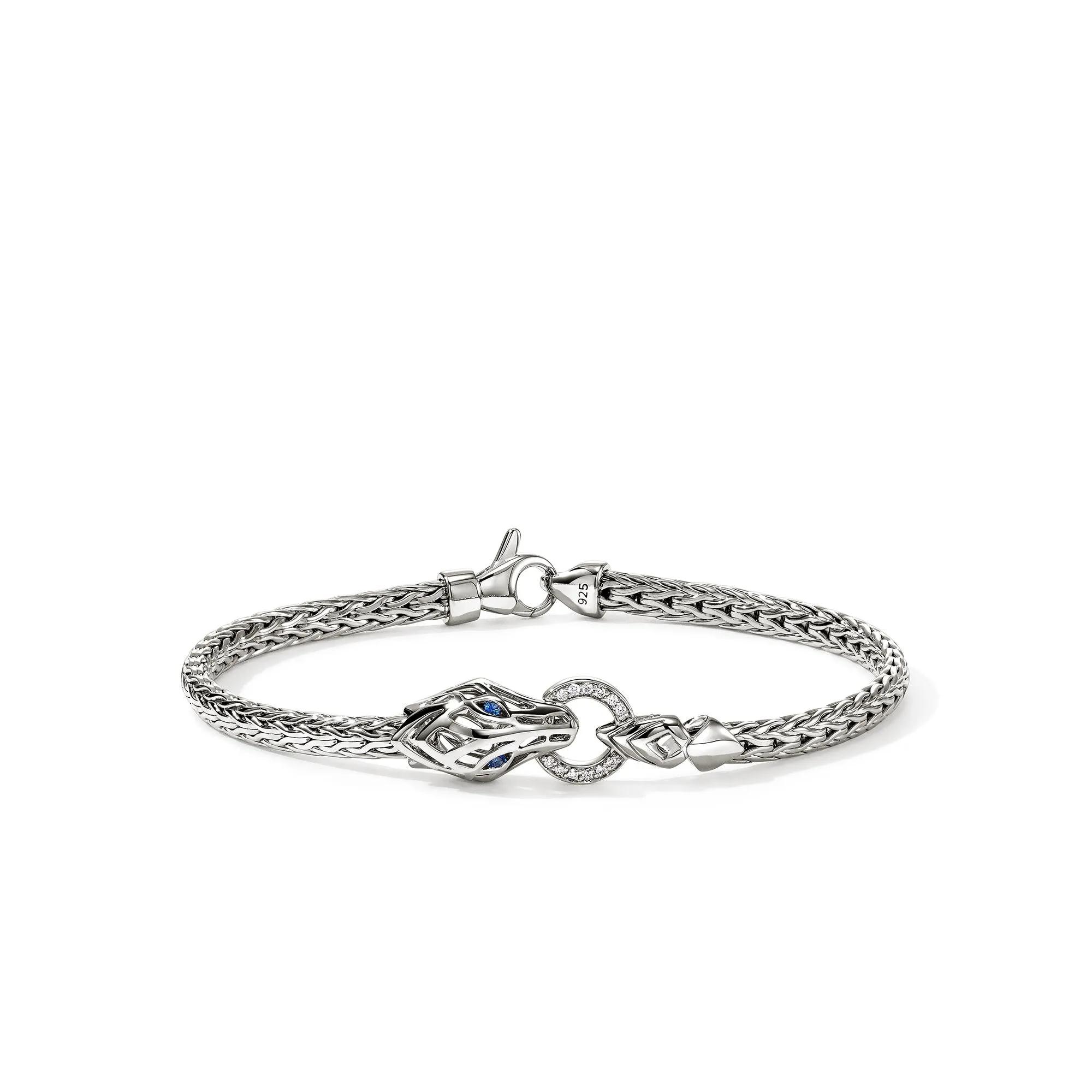 Naga Bracelet, Sterling Silver, Diamonds, Blue Sapphires, 3.5MM|BUP603752BSPDI sold by John Hardy