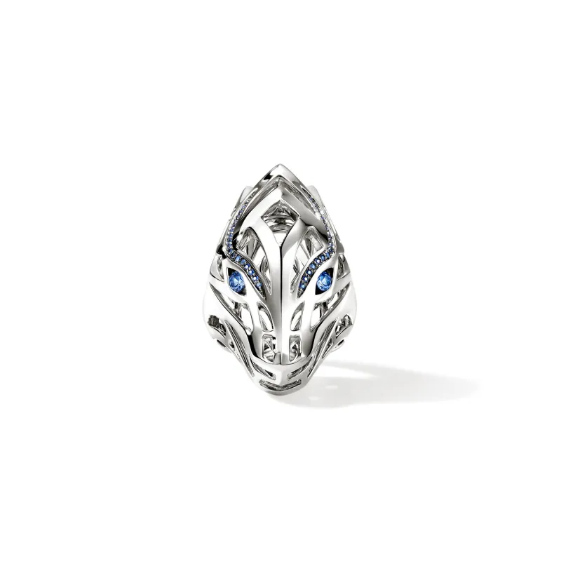 Naga Saddle Ring, Sterling Silver, Blue Sapphires|RBS6034114BSP sold by John Hardy
