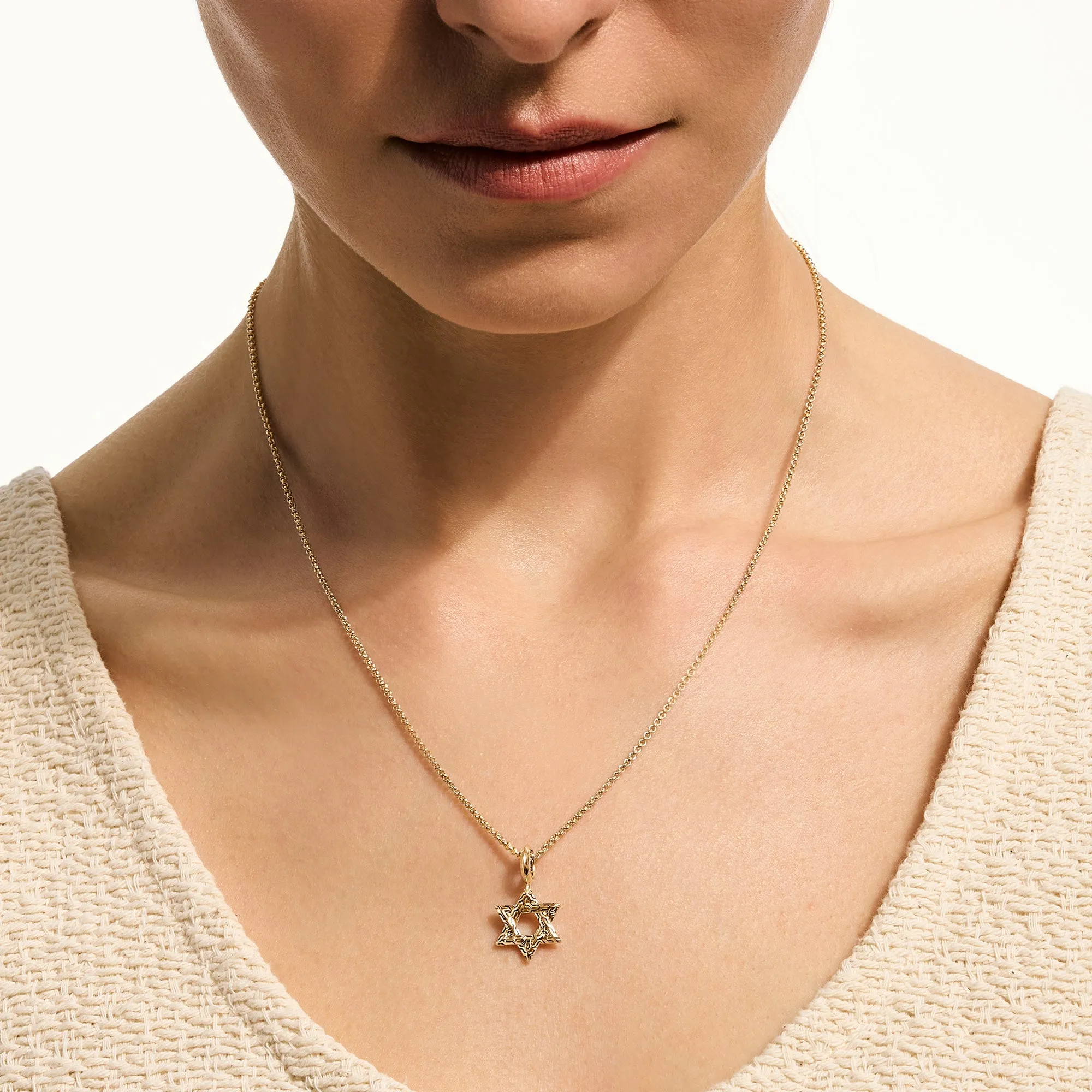 JH Essential Star of David Necklace, Gold|NGG989399 sold by John Hardy product image thumbnail 4