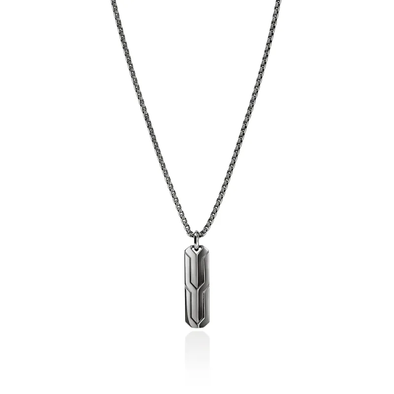 Icon 50 Tag Pendant Necklace, Dark Silver|NM98955BRD sold by John Hardy