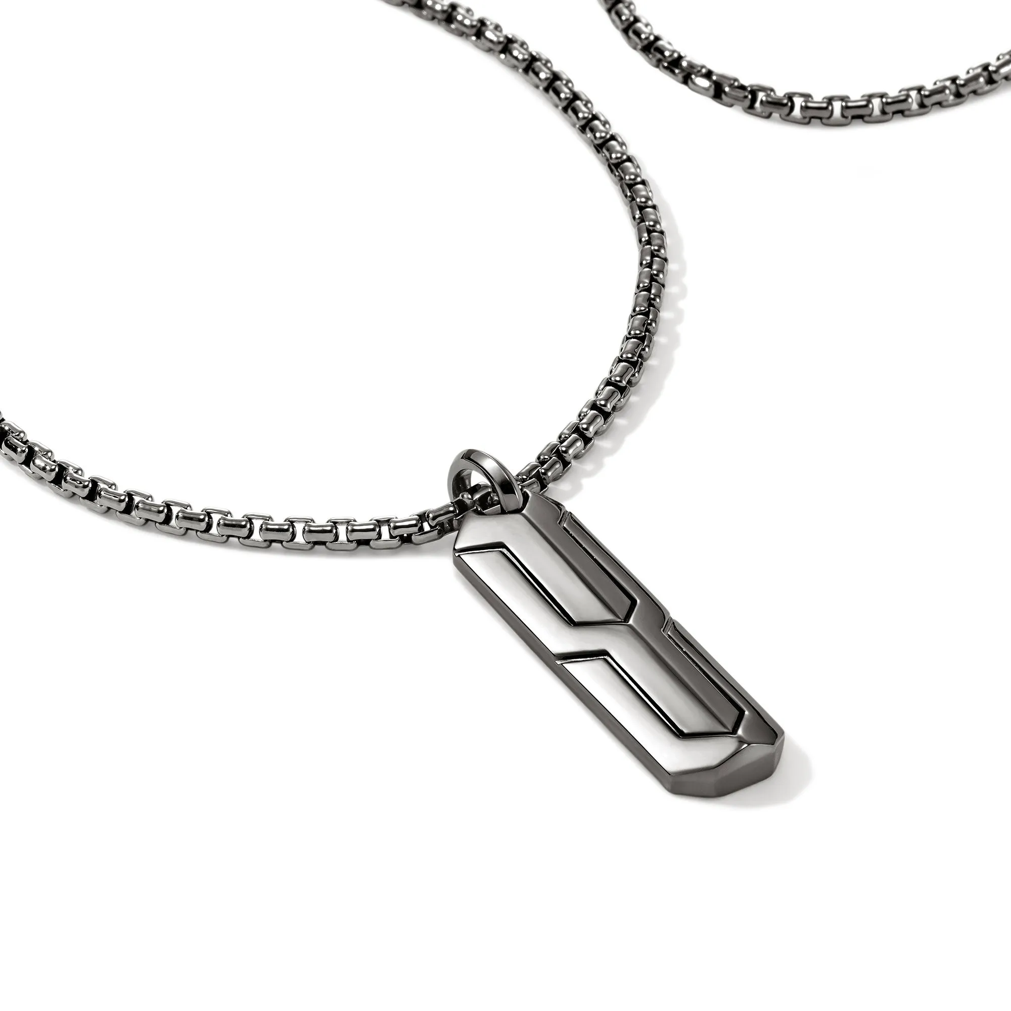 Icon 50 Tag Pendant Necklace, Dark Silver|NM98955BRD sold by John Hardy product image thumbnail 2