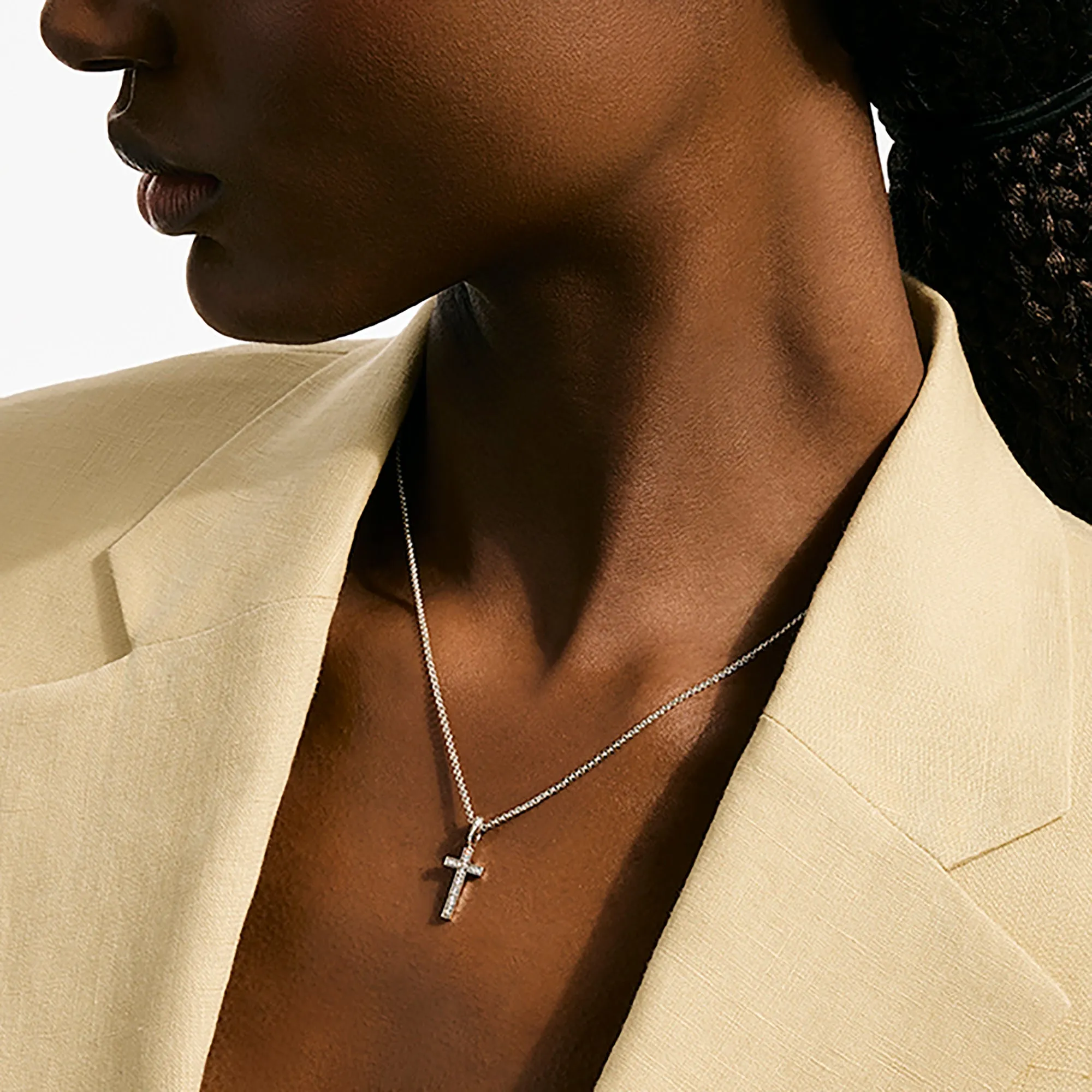 JH Essential Cross Necklace, Sterling Silver, Diamonds|NBP9893882DI sold by John Hardy product image thumbnail 4