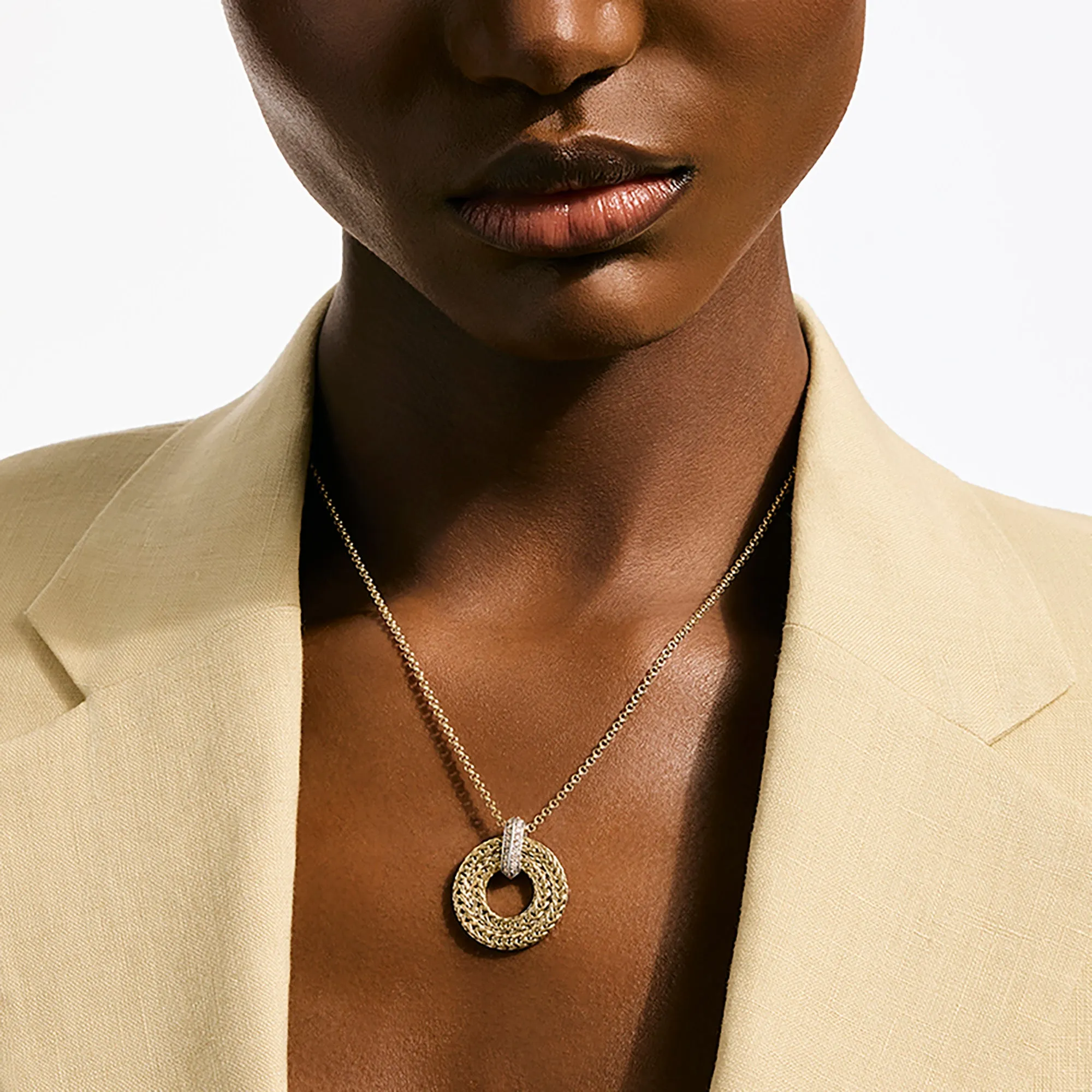 Icon Link Pendant Necklace, Gold, Diamonds, 2MM|NGGX989542DI sold by John Hardy product image thumbnail 5