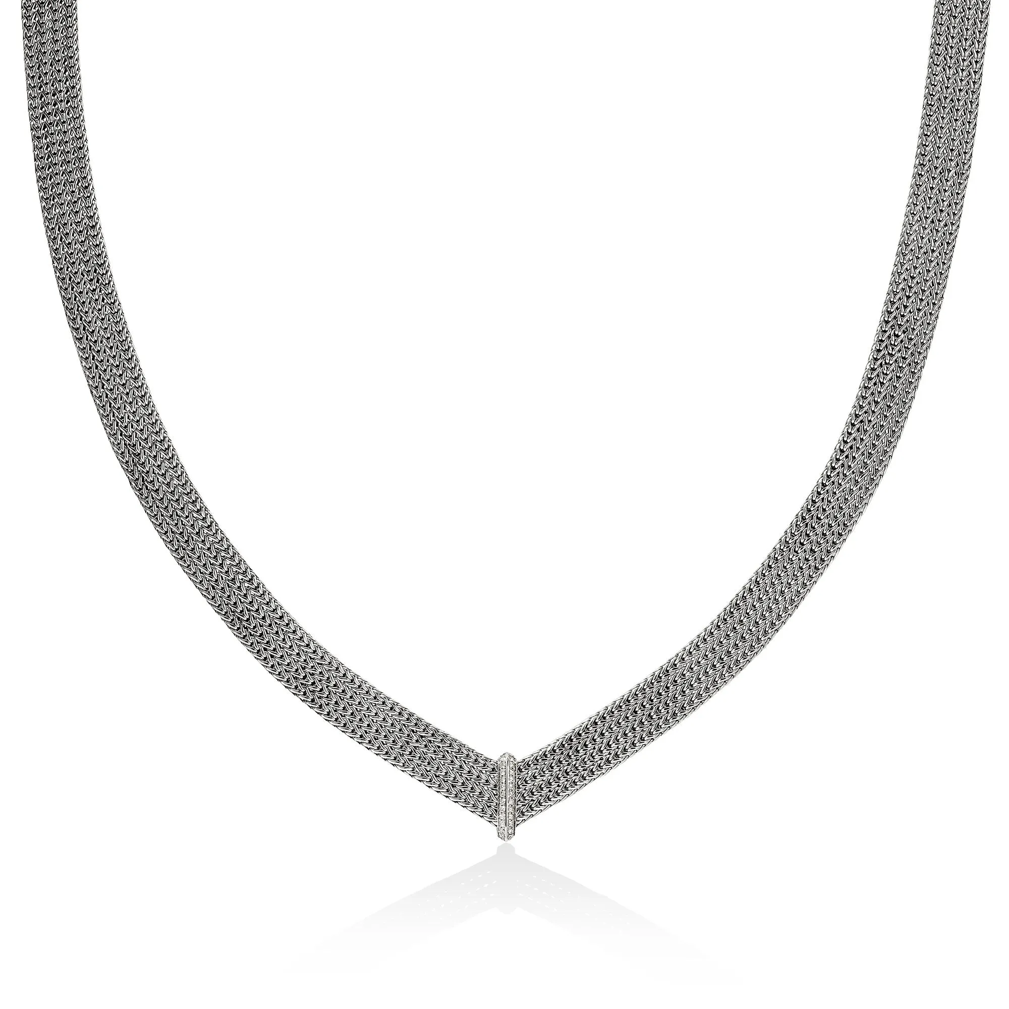 Icon Link Necklace, Sterling Silver, Diamonds, 12MM|NBP9009882DI sold by John Hardy